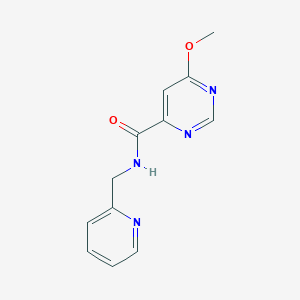 molecular formula C12H12N4O2 B2795013 6-methoxy-N-(pyridin-2-ylmethyl)pyrimidine-4-carboxamide CAS No. 2034578-85-1