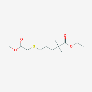 molecular formula C12H22O4S B2795016 Ethyl 5-((2-methoxy-2-oxoethyl)thio)-2,2-dimethylpentanoate CAS No. 2095410-20-9