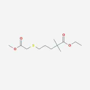 Ethyl 5-[(2-methoxy-2-oxoethyl)sulfanyl]-2,2-dimethylpentanoate