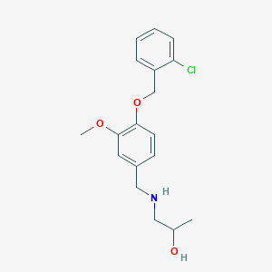 molecular formula C18H22ClNO3 B279502 1-({4-[(2-Chlorobenzyl)oxy]-3-methoxybenzyl}amino)-2-propanol 