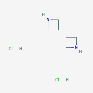 molecular formula C6H14Cl2N2 B2795026 3-(氮杂环丙烷-3-基)氮杂环丙烷;二盐酸盐 CAS No. 2416228-84-5