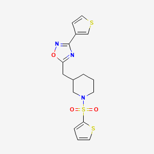 5-((1-(Thiophen-2-ylsulfonyl)piperidin-3-yl)methyl)-3-(thiophen-3-yl)-1,2,4-oxadiazole