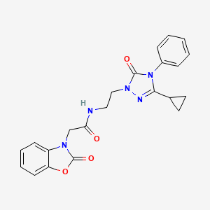 N-(2-(3-cyclopropyl-5-oxo-4-phenyl-4,5-dihydro-1H-1,2,4-triazol-1-yl)ethyl)-2-(2-oxobenzo[d]oxazol-3(2H)-yl)acetamide