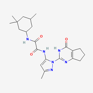 N1-(3-methyl-1-(4-oxo-4,5,6,7-tetrahydro-3H-cyclopenta[d]pyrimidin-2-yl)-1H-pyrazol-5-yl)-N2-(3,3,5-trimethylcyclohexyl)oxalamide