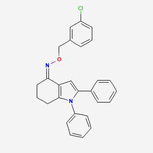 molecular formula C27H23ClN2O B2795052 1,2-diphenyl-1,5,6,7-tetrahydro-4H-indol-4-one O-(3-chlorobenzyl)oxime CAS No. 339105-92-9