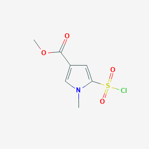 molecular formula C7H8ClNO4S B2795053 methyl 5-(chlorosulfonyl)-1-methyl-1H-pyrrole-3-carboxylate CAS No. 2137858-16-1