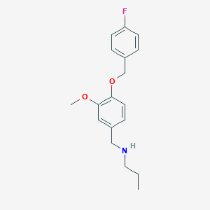 molecular formula C18H22FNO2 B279506 N-{4-[(4-fluorobenzyl)oxy]-3-methoxybenzyl}-N-propylamine 