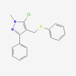 (5-chloro-1-methyl-3-phenyl-1H-pyrazol-4-yl)methyl phenyl sulfide