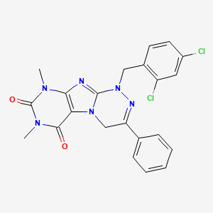 molecular formula C22H18Cl2N6O2 B2795066 1-(2,4-二氯苯甲基)-7,9-二甲基-3-苯基-7,9-二氢-[1,2,4]三唑[3,4-f]嘧啶-6,8(1H,4H)-二酮 CAS No. 898442-76-7