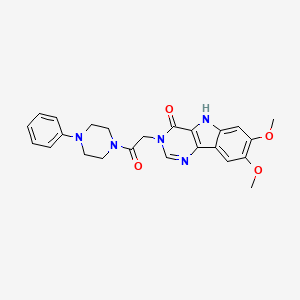 7,8-dimethoxy-3-(2-oxo-2-(4-phenylpiperazin-1-yl)ethyl)-3H-pyrimido[5,4-b]indol-4(5H)-one