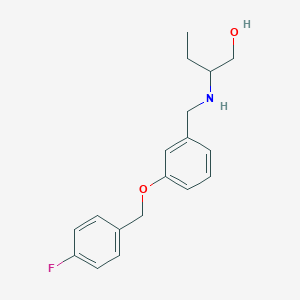 molecular formula C18H22FNO2 B279508 2-({3-[(4-Fluorobenzyl)oxy]benzyl}amino)butan-1-ol 