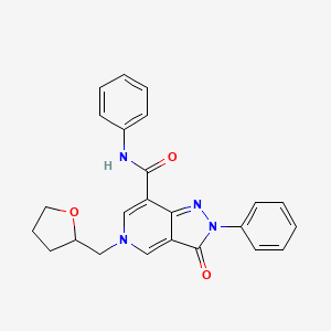 3-oxo-N,2-diphenyl-5-((tetrahydrofuran-2-yl)methyl)-3,5-dihydro-2H-pyrazolo[4,3-c]pyridine-7-carboxamide