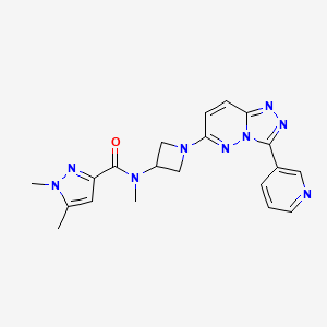 molecular formula C20H21N9O B2795085 N,1,5-trimethyl-N-{1-[3-(pyridin-3-yl)-[1,2,4]triazolo[4,3-b]pyridazin-6-yl]azetidin-3-yl}-1H-pyrazole-3-carboxamide CAS No. 2380177-52-4