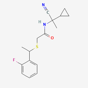 molecular formula C16H19FN2OS B2795103 N-(1-cyano-1-cyclopropylethyl)-2-{[1-(2-fluorophenyl)ethyl]sulfanyl}acetamide CAS No. 1252271-12-7