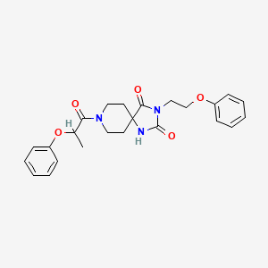 molecular formula C24H27N3O5 B2795109 3-(2-苯氧基乙基)-8-(2-苯氧基丙酰基)-1,3,8-三氮杂螺[4.5]癸烷-2,4-二酮 CAS No. 1021264-03-8