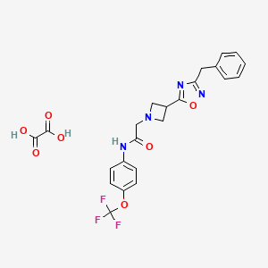 molecular formula C23H21F3N4O7 B2795112 2-(3-(3-benzyl-1,2,4-oxadiazol-5-yl)azetidin-1-yl)-N-(4-(trifluoromethoxy)phenyl)acetamide oxalate CAS No. 1396885-91-8