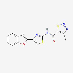 N-(4-(benzofuran-2-yl)thiazol-2-yl)-4-methyl-1,2,3-thiadiazole-5-carboxamide