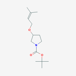 molecular formula C14H25NO3 B2795122 叔丁基 3-[(3-甲基丁-2-烯-1-基)氧基]吡咯啶-1-甲酸酯 CAS No. 1384430-66-3