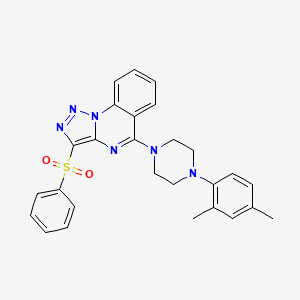 1-[3-(BENZENESULFONYL)-[1,2,3]TRIAZOLO[1,5-A]QUINAZOLIN-5-YL]-4-(2,4-DIMETHYLPHENYL)PIPERAZINE