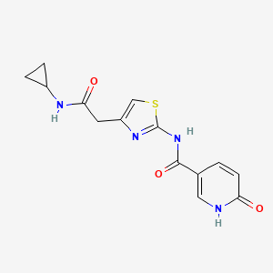 molecular formula C14H14N4O3S B2795125 N-(4-(2-(cyclopropylamino)-2-oxoethyl)thiazol-2-yl)-6-oxo-1,6-dihydropyridine-3-carboxamide CAS No. 946259-21-8