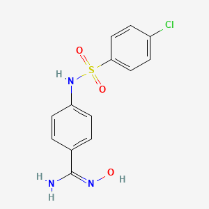 molecular formula C13H12ClN3O3S B2795126 4-[(4-chlorophenyl)sulfonylamino]-N'-hydroxybenzenecarboximidamide CAS No. 303149-90-8