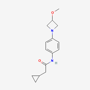 molecular formula C15H20N2O2 B2795127 2-cyclopropyl-N-(4-(3-methoxyazetidin-1-yl)phenyl)acetamide CAS No. 2034524-09-7