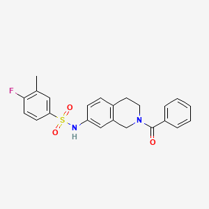 N-(2-benzoyl-1,2,3,4-tetrahydroisoquinolin-7-yl)-4-fluoro-3-methylbenzenesulfonamide