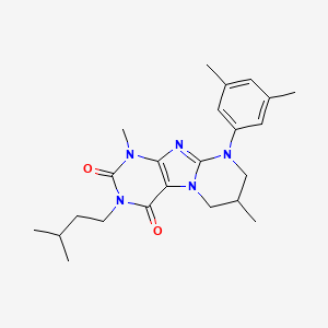 molecular formula C23H31N5O2 B2795135 9-(3,5-dimethylphenyl)-1,7-dimethyl-3-(3-methylbutyl)-7,8-dihydro-6H-purino[7,8-a]pyrimidine-2,4-dione CAS No. 847243-01-0