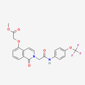 molecular formula C21H17F3N2O6 B2795137 Methyl 2-[1-oxo-2-[2-oxo-2-[4-(trifluoromethoxy)anilino]ethyl]isoquinolin-5-yl]oxyacetate CAS No. 868225-20-1
