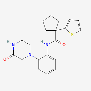 N-(2-(3-oxopiperazin-1-yl)phenyl)-1-(thiophen-2-yl)cyclopentanecarboxamide