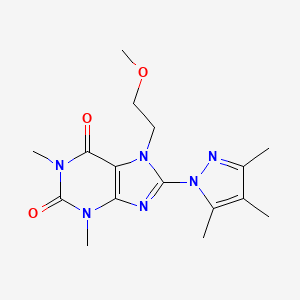 7-(2-methoxyethyl)-1,3-dimethyl-8-(3,4,5-trimethyl-1H-pyrazol-1-yl)-1H-purine-2,6(3H,7H)-dione