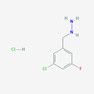 molecular formula C7H9Cl2FN2 B2795145 (3-Chloro-5-fluorobenzyl)hydrazine hydrochloride CAS No. 2137655-30-0