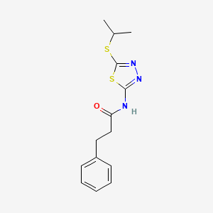 N-(5-(isopropylthio)-1,3,4-thiadiazol-2-yl)-3-phenylpropanamide