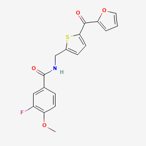 3-fluoro-N-((5-(furan-2-carbonyl)thiophen-2-yl)methyl)-4-methoxybenzamide