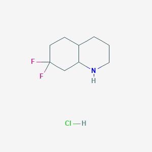 molecular formula C9H16ClF2N B2795163 7,7-二氟-2,3,4,4a,5,6,8,8a-辛氢-1H-喹啉;盐酸盐 CAS No. 2377030-91-4
