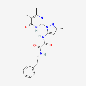 molecular formula C20H22N6O3 B2795170 N1-(1-(4,5-dimethyl-6-oxo-1,6-dihydropyrimidin-2-yl)-3-methyl-1H-pyrazol-5-yl)-N2-phenethyloxalamide CAS No. 1014006-47-3