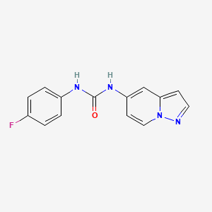 molecular formula C14H11FN4O B2795172 1-(4-氟苯基)-3-(吡唑并[1,5-a]吡啶-5-基)脲 CAS No. 2034338-97-9