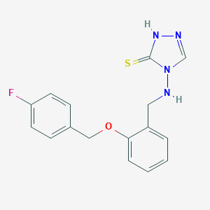 molecular formula C16H15FN4OS B279518 4-({2-[(4-fluorobenzyl)oxy]benzyl}amino)-4H-1,2,4-triazole-3-thiol 