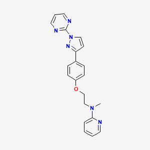 molecular formula C21H20N6O B2795185 N-methyl-N-(2-{4-[1-(2-pyrimidinyl)-1H-pyrazol-3-yl]phenoxy}ethyl)-2-pyridinamine CAS No. 956438-32-7