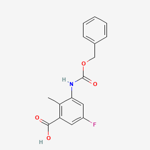 molecular formula C16H14FNO4 B2795186 5-Fluoro-2-methyl-3-(phenylmethoxycarbonylamino)benzoic acid CAS No. 2248311-90-0