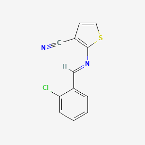 2-[(E)-[(2-chlorophenyl)methylidene]amino]thiophene-3-carbonitrile