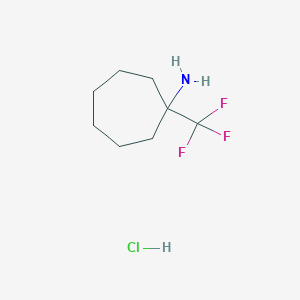 molecular formula C8H15ClF3N B2795201 1-(Trifluoromethyl)cycloheptan-1-amine;hydrochloride CAS No. 2470440-92-5