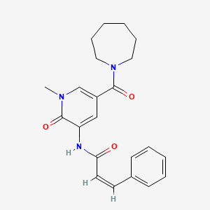 (Z)-N-(5-(azepane-1-carbonyl)-1-methyl-2-oxo-1,2-dihydropyridin-3-yl)-3-phenylacrylamide