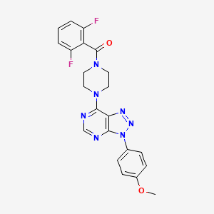 molecular formula C22H19F2N7O2 B2795207 (2,6-二氟苯基)(4-(3-(4-甲氧基苯基)-3H-[1,2,3]三唑[4,5-d]嘧啶-7-基)哌嗪-1-基)甲酮 CAS No. 920183-66-0