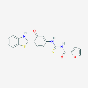 N-[[(4E)-4-(3H-1,3-benzothiazol-2-ylidene)-3-oxocyclohexa-1,5-dien-1-yl]carbamothioyl]furan-2-carboxamide