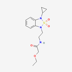 N-[2-(3-cyclopropyl-2,2-dioxo-1,3-dihydro-2lambda6,1,3-benzothiadiazol-1-yl)ethyl]-2-ethoxyacetamide