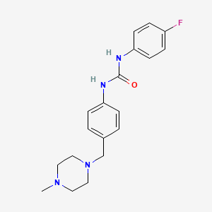 molecular formula C19H23FN4O B2795221 1-(4-Fluorophenyl)-3-(4-((4-methylpiperazin-1-yl)methyl)phenyl)urea CAS No. 1171403-99-8