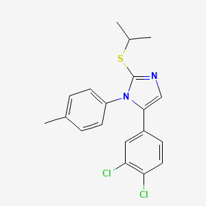 molecular formula C19H18Cl2N2S B2795223 5-(3,4-二氯苯基)-2-(异丙硫基)-1-(对甲苯基)-1H-咪唑 CAS No. 1207012-33-6