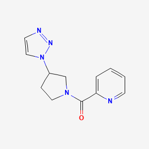molecular formula C12H13N5O B2795224 (3-(1H-1,2,3-三唑-1-基)吡咯啉-1-基)(吡啶-2-基)甲酮 CAS No. 1795458-06-8