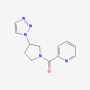 molecular formula C12H13N5O B2795224 2-[3-(1H-1,2,3-triazol-1-yl)pyrrolidine-1-carbonyl]pyridine CAS No. 1795458-06-8